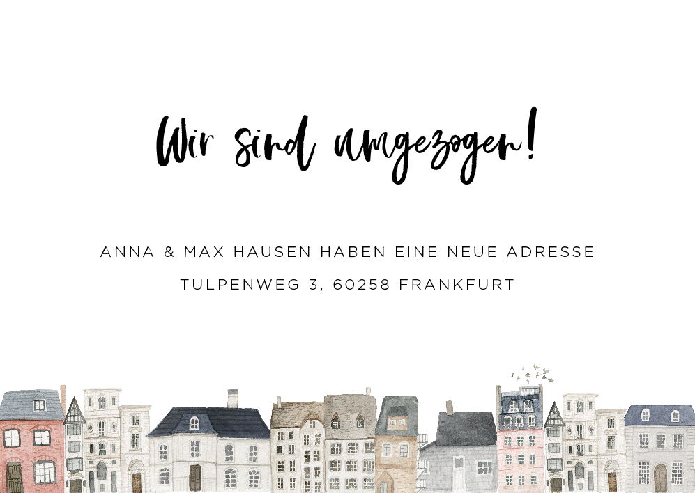 Wir sind umgezogen - Schöne Grüße